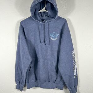 🔥🔥 RUSSELL DOUGHERTY Pullover HOODIE Sweatshirt Navy Blue Size Med - PERFECT